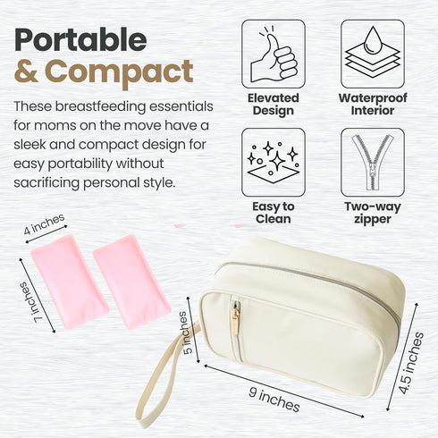 August Bee & Company 6-8 Packs Breast Milk Cooler Travel Bag - Stylish Polyester Breastmilk Storage Bag Holds Bags