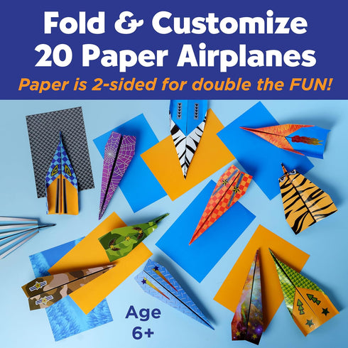 20 6+) Creativity for Kids Paper Airplane Squadron - Create Paper Airplanes, Mini Craft Kit for Boys, Great Spring