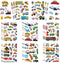 Chinyuti 312Pcs Transportation Stickers, Cute Truck Stickers Construction Sticker Self-Adhesive Transportation Vehicle Paper