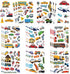 Chinyuti 312Pcs Transportation Stickers, Cute Truck Stickers Construction Sticker Self-Adhesive Transportation Vehicle Paper