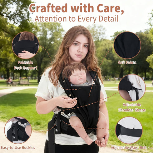 Baby Carrier Newborn to Toddler - Ergonomic Breathable Soft Structured Carrier with Breathable Mesh Lightweight Baby