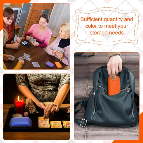 8 Jexine Pieces Card Case Compatible with Travel Games Cards Games Playing Case Deck Game Playing Storage Box Carrying