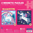 Mudpuppy Magical Unicorn - Tri Fold Magnetic Puzzles Featuring Two 20 Piece Unicorn Magic Themed Artwork