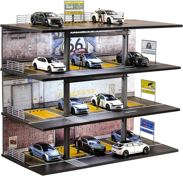 1/64 Scale Display Case 4 Layers 20 Parking Spaces Parking Garage Moldel