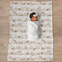 Selgkds 50x60inch Pastel Animals Bows Floral Mushroom Baby Blankets for Girls Boys Cute Bear Deer Bunny Hedgehog