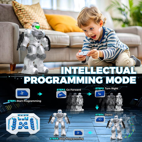6 7 8 9 10 2.4GHz Programmable Robot Toys for Kids, Toys for Year Old Boys Girls, Remote Control Toys with Gesture