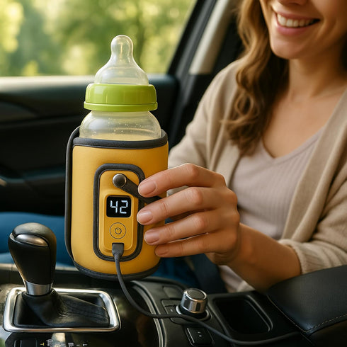 Generic 5 Settings, Portable Baby Bottle Warmer with Temperature Waterproof and Washable Design, Fits All Bottles, LED