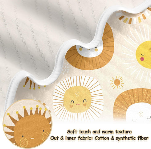 KICPOAY 30x40 Inch Swaddle Blanket for Cute Boho Sun Baby Receiving Blanket Muslin Baby Swaddles Soft Cotton Breathable