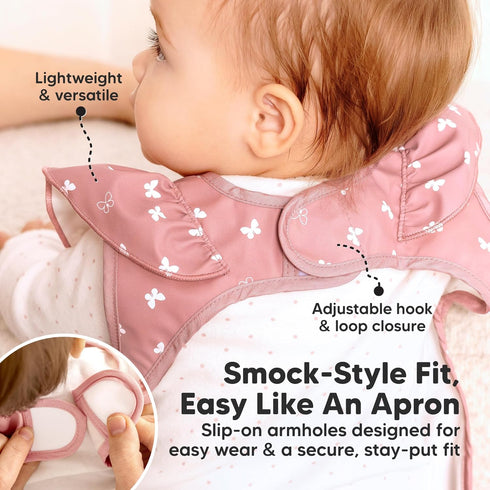 2-Pack 6-12 1-3, KeaBabies Waterproof Bibs for Baby Girl,Boy Lightweight, Large Baby Bibs for Eating, Wearable Food