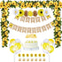 33 Pieces Sunflower Party Supplies, Happy Birthday Banner, Big Cake Topper, Yellow Sunflower Cupcake Topper, Garland