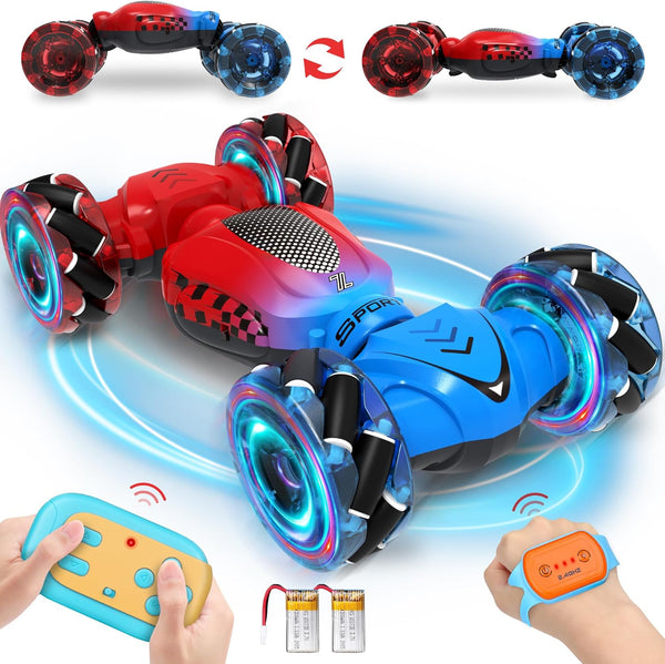 Gesture Sensing RC Stunt Car, Remote Control Toy for Kids 6-12 Year Old, 4WD Transform Hand Controlled 360° Rotating