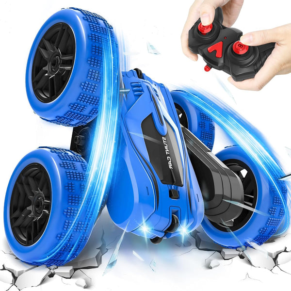 A ALPHA Remote Control Car, RC Stunt Car Double-Sided 360 Rotating 4WD