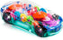 ArtCreativity Light Up Transparent Sensory Car Toy for Kids, 1PC Bump and Go with Colorful Gears and Music