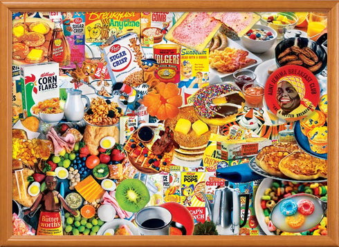 Masterpieces 1000 Piece Jigsaw Puzzle - Retro Flashback Breakfast Eats Morning Food Cereal, 19.25"x26.75" - Fun for All