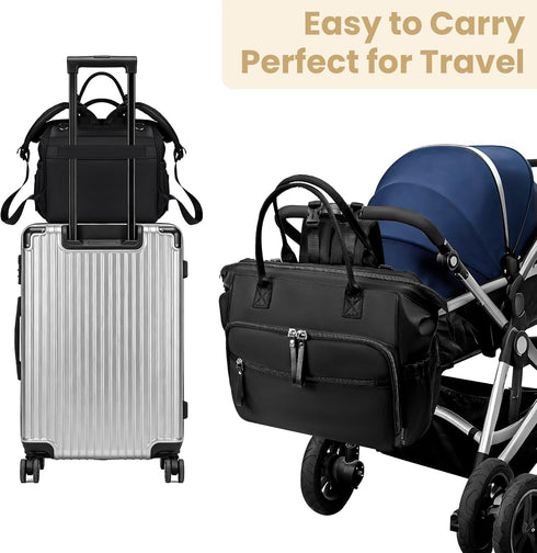 Large Diaper Bag Tote Lightweigt Diaper Tote Bag With Large Capacity Matching Changing Pad, Waterproof Design