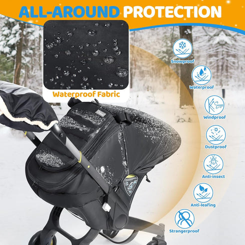 Cozy IvyWind Baby Car Seat Cover, Universal Winter Carseat Cover for Babies with Breathable Mesh Window, and Warm