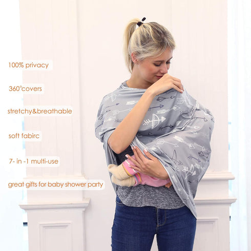 Breastfeeding Cover Carseat Canopy - Multi Use Car Seat Covers for Babies, Infant Stroller Cover, Baby Shower Gifts