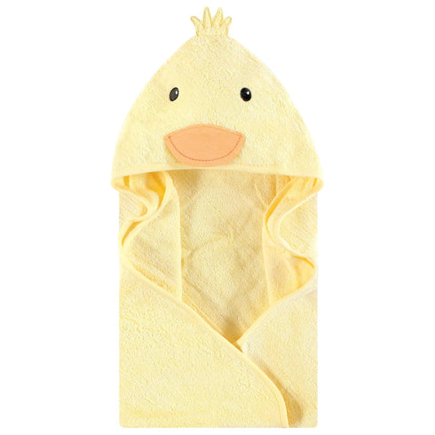 Hudson Baby Unisex Baby Cotton Animal Face Hooded Towel, Yellow Duck, One Size