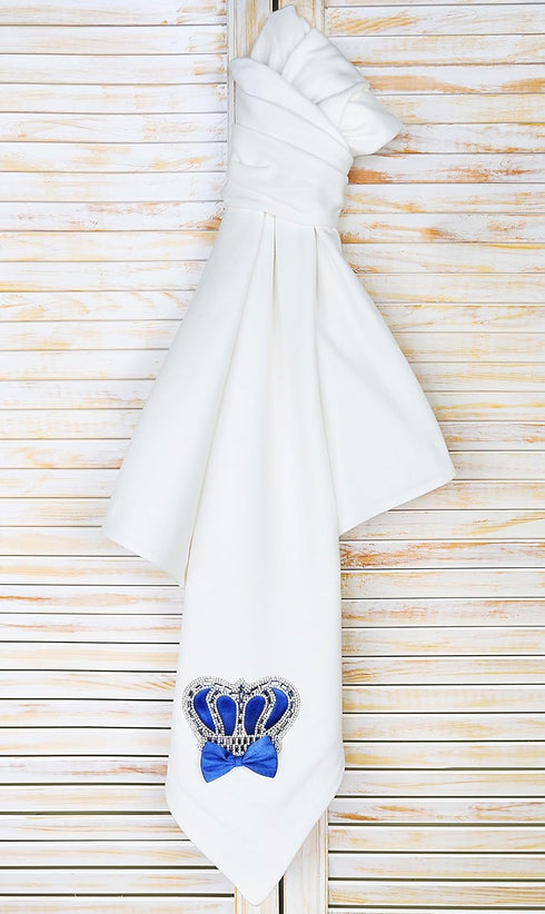 Royal Blue Crown Jewels Swaddle Blanket for Newborns
