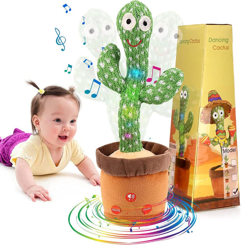 Emoin Dancing Cactus Baby Toys, Talking Cactus Toy with LED, 15 Second Voice Recorder, Mimicking Toy for Baby Boys