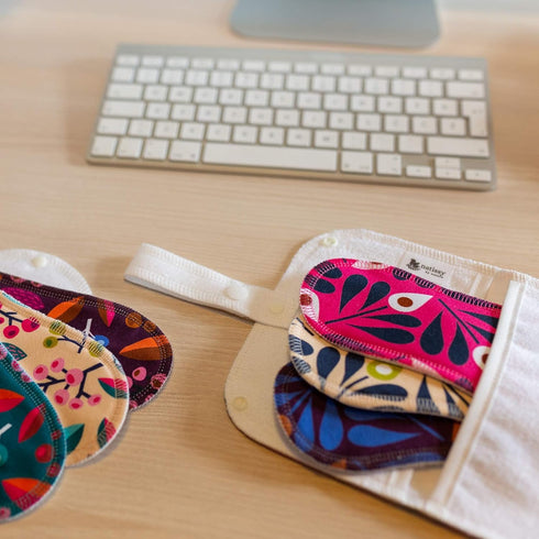 Wet Bag with Double Pocket; Keep The Fresh Pads on one Side, Used Ones on The Other; Perfect Storage for Reusable