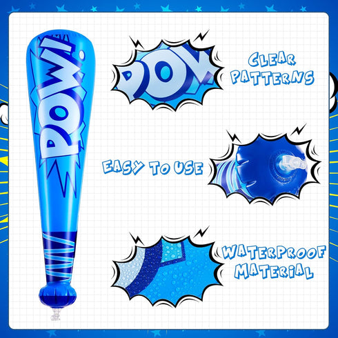 WILLBOND 48 Pcs Inflatable Baseball Bat Bulk, Party Favors Decorations with Pump for Sports Theme Supplies
