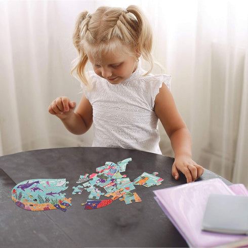 Puzzles for Kids Ages 4-6, 50 Pieces Whale Animal Shaped Floor Jigsaw Puzzles for Kids 6 7 8 9 10-Year-Old Boys Girls