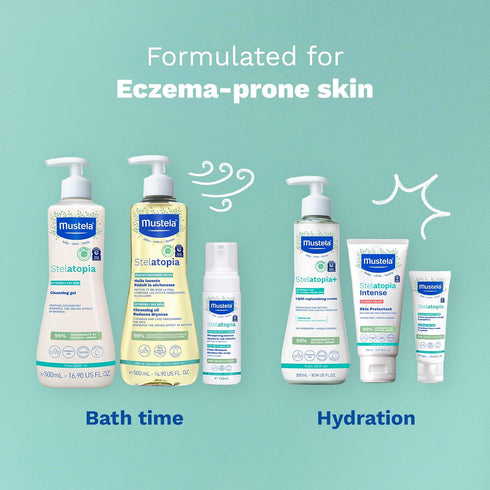 16.9 oz. Mustela Stelatopia Eczema-Prone Skin Cleansing Oil - Baby Body Wash with Natural Avocado & Sunflower Oil