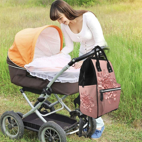 HCBPWVQA Backpack Daypacks Backpack Mommy Rose Gold Diaper Bag with Changing Pad and Pacifier Holder, Multifunction