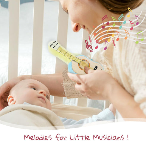 7" June Garden My First Guitar - Musical Soft Plush Toy - Gift for Infants and Toddlers