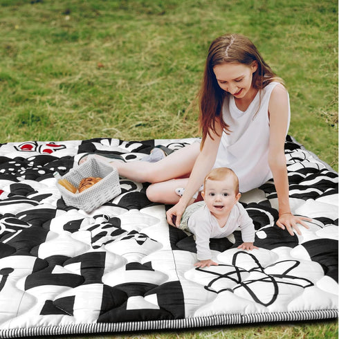 50x50 Baby Play Mats for Floor, Upgraded Thick Soft Playpen Mat, Anti-Slip Bottom, Foldable and Machine Washable