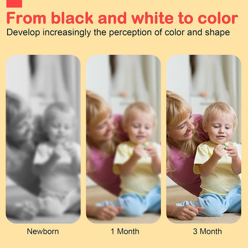 Black and White Baby Toys, High Contrast Newborn Sensory Toys for Brain Development, Infant Visual Stimulation