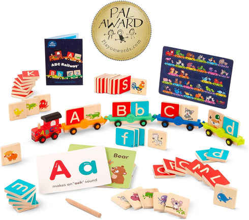 Set 84 Battat Education Wooden Alphabet Train ABC Letter Train Toy with Pieces for Toddlers Educational Color & Shape