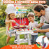 Playset 2-Layer Set,Indoor 3 4 5 6 7 8 Kids Grill Play Kitchen Toys, Kids BBQ Grill Kitchen with Smoke, Sound & Light