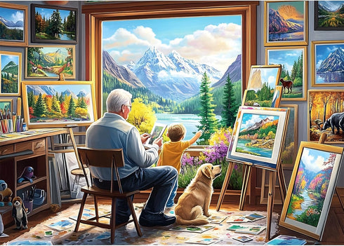 WSCXSC Puzzles for Adults 1000 Pieces,Jigsaw Puzzles 1000 Pieces Painting Room Puzzle for
