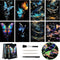 Glow in The Dark Scratch Art Rainbow Painting Paper 8 Sheet with Pen, Engraving Landscape Scratchboard (A4) for Kids
