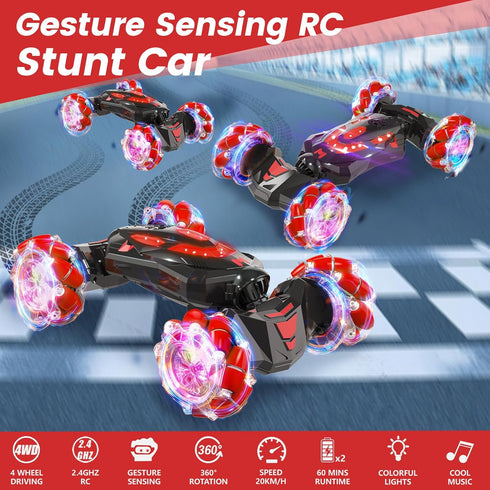 YEMIAI 8-12,Drift Music,4WD 360 4-7 Gesture Sensing RC Stunt Car,Remote Control Car Toys for Ages Cars with Lights