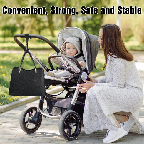 YBEATY 8pcs Stroller Hook Universal Stroller Clips and Hooks Adjustable Strollers Carabiner Clip Multifunctional