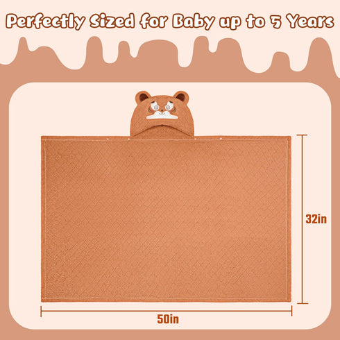 FUBANRAY 0-5 2-Pack 50''x32'' Toddler Bath Towel Kids Bath Towels Baby Towels with Hood Toddler Towels for Boy Girl