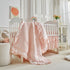 Set 3 Lace Ruffle Crib Bedding Pieces Baby Boho Lace Quilted Comforter with Fitted Sheet and Bed Skirt - Cute Ruffled