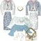 Eledoll Deluxe Fashion Pack Clothes, Blue & White Skirt Suit for 12 inch Fashion Doll FORGET ME NOT Set