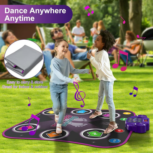 3-12 6-Button 5 3 4 5 6 7 8 9 10+ Flooyes Dance Mat Toys for Year Old Kids, Electronic Dance Pad with Light-up Wireless
