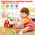 1 2 3 set 12-18 Montessori Toys for Year Old Boys Girls, Musical Barn Farm Animal for Toddler, Shape Sorting