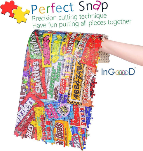 Ingooood Jigsaw Puzzle - Collector Series - Crazy Candy - 1000 Pieces for Adults, Wooden Toys, Graduation Gift