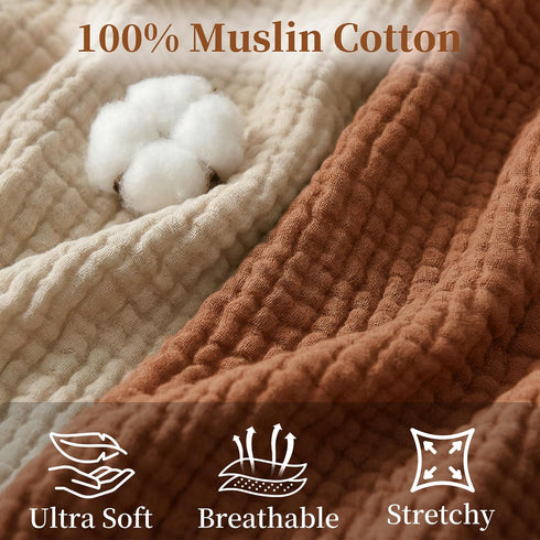 100% 2 Pack Pro Goleem Muslin Nursing Pillow Cover, Cotton Soft Breathable Feeding Pillow Slipcover for Breastfeeding
