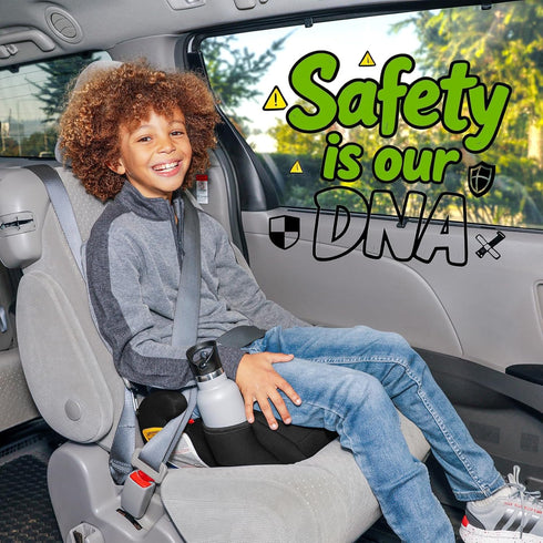 Diono Solana Lightweight Backless Booster Seat - Black, No Latch, Machine Washable