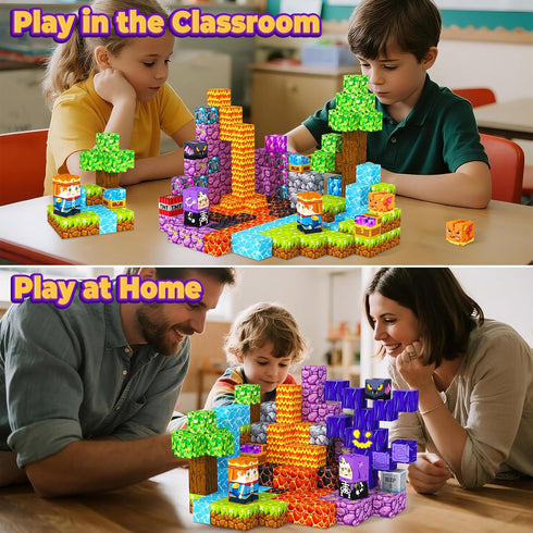 ORZbb 3-13 Magnetic Blocks, Kids Magnetic Building Cubes Toys for Year Old Boys Girls, Montessori Sensory STEM Toddler