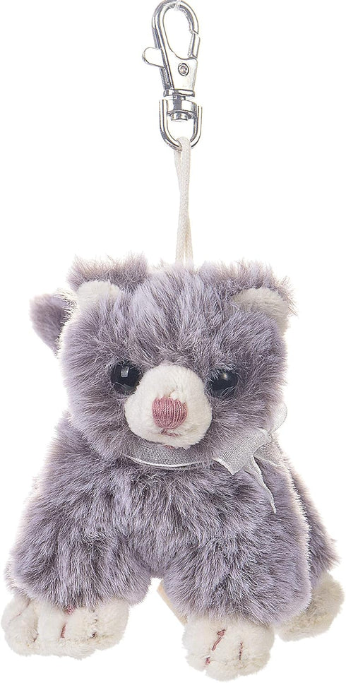 Dilly dudu Gray Cat/Kitten Stuffed Animal Plush Keychain - 4-Inch