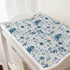 Watercolor Crane Blue Flowers Changing Pad Covers, Birds Boho Retro Floral, Soft Breathable Stretch Baby Mats 32''x16''