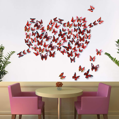 24pcs 3D Vivid Special Man-Made Lively Butterfly Art DIY Decor Wall Stickers for Nursery Decoration